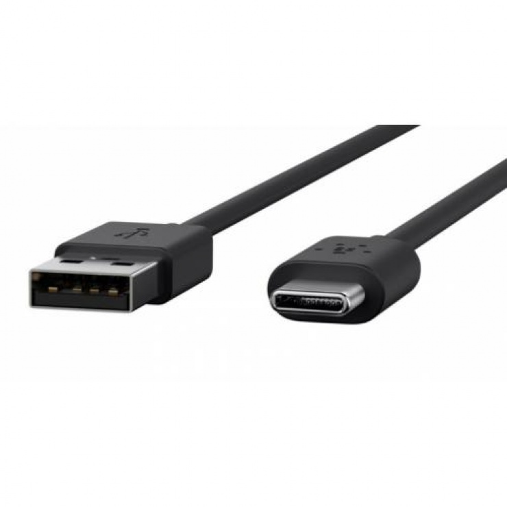Imagine Cablu USB-C la USB-A 2A 1m T-T Negru, Spacer SPDC-mUSB TYPE C