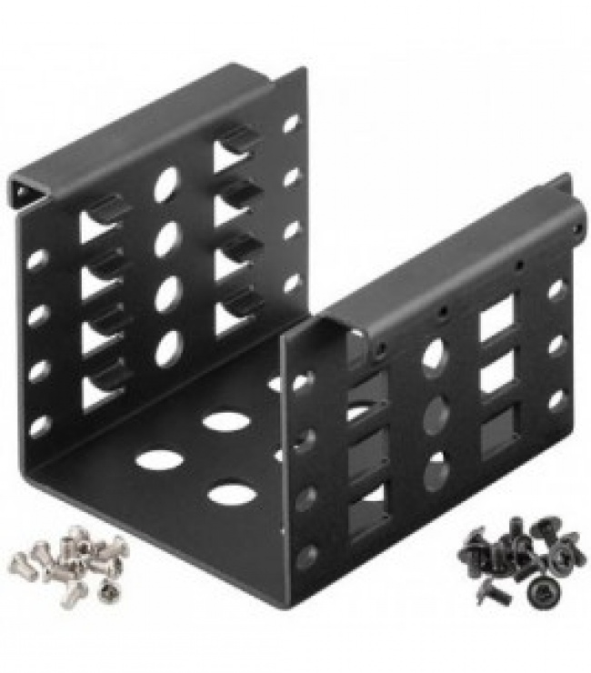 Imagine Bracket 3.5" pentru 4 x HDD 2.5" Negru, Goobay W96124