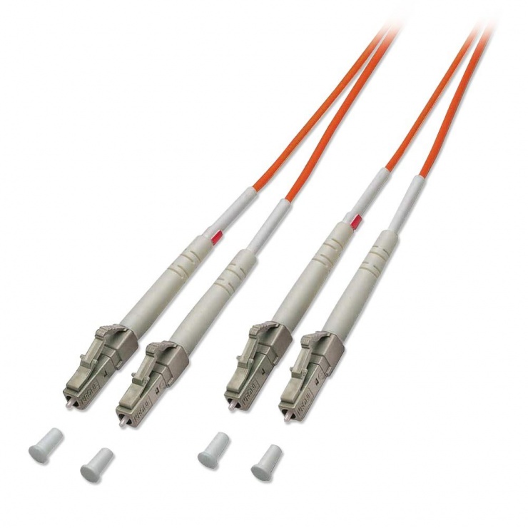 Imagine Cablu fibra optica LC - LC Duplex Multimode OM2 75m, Lindy L46562
