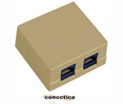 Imagine Priza dubla neecranata RJ45.