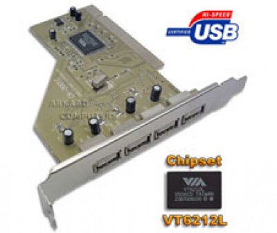 Imagine PCI USB 2.0 adapter 4 porturi