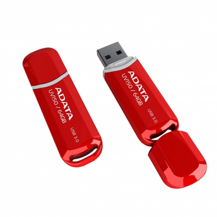 Imagine Stick USB 3.1 64GB ADATA UV150 Rosu, AUV150-64G-RRD