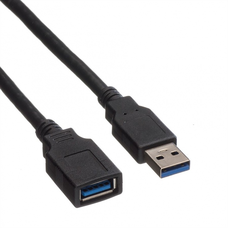 Imagine Cablu prelungitor USB 3.0 T-M 1.8m Negru, Roline 11.02.8978