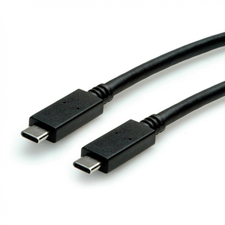 Imagine Cablu USB 3.1-C PD (Power Delivery) 100W cu Emark T-T 0.5m Negru, Roline 11.02.9052