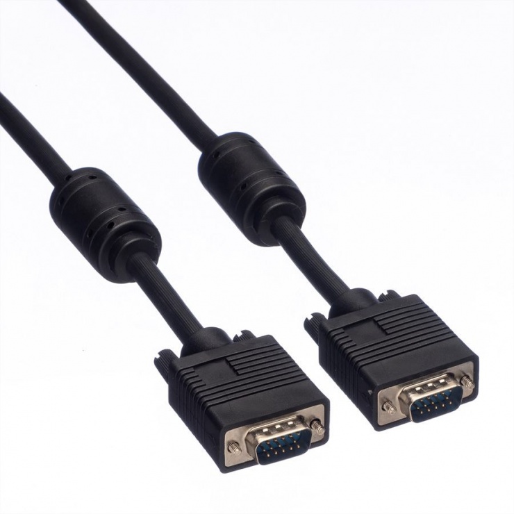 Imagine Cablu High Quality VGA 14 pini ecranat + ferita T-T 2m, Roline 11.04.5252-2