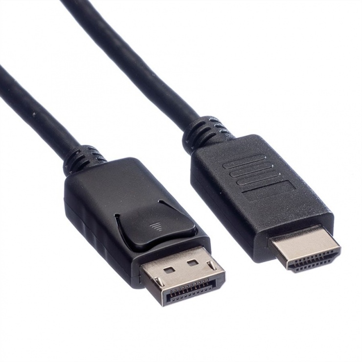 Imagine Cablu Displayport la HDMI 1m T-T Negru, Roline 11.04.5780-2