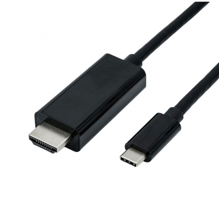 Imagine Cablu USB tip C la HDMI 4K@60 Hz T-T 5m Negru, Roline 11.04.5843