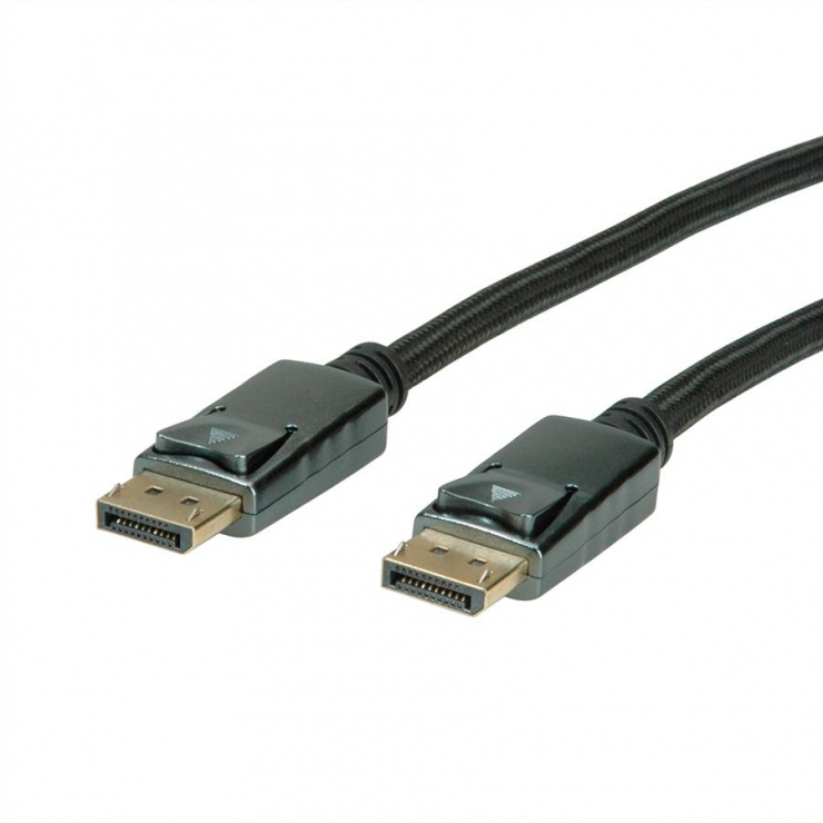 Imagine Cablu Displayport v1.2 T-T argintiu/negru 1.5m, Roline 11.04.5886-1