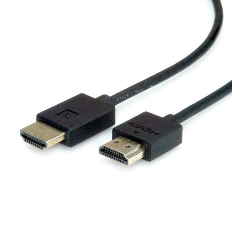 Imagine Cablu HDMI Ultra HD (UHD-1) activ T-T Negru 1.5m, Roline 11.04.5911