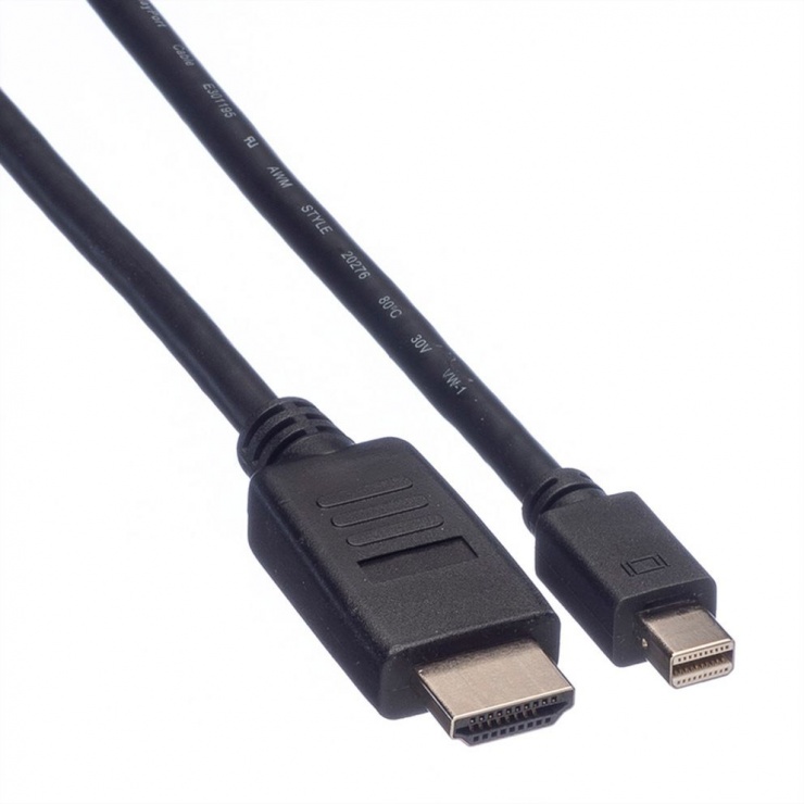 Imagine Cablu Mini Displayport la HDMI Full HD T-T 1m Negru, Value 11.99.5790