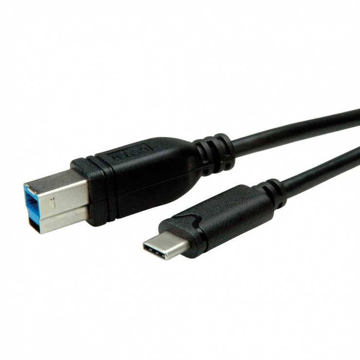 Imagine Cablu USB 3.0 tip C la USB tip B negru T-T 1.8m, Roline 11.02.8880-1