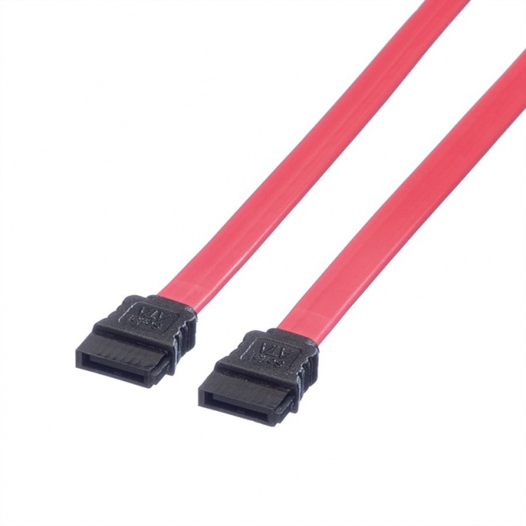 Imagine Cablu SATA II 3 Gb/s drept/drept rosu 0.5m, Roline 11.03.1555