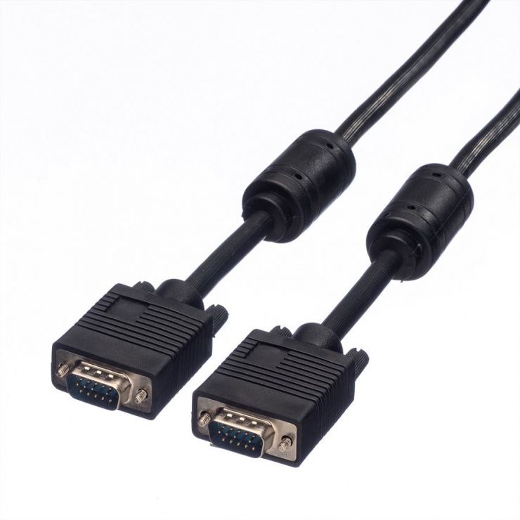 Imagine Cablu MYCON VGA ecranat 14 pini T-T 10m Negru, CON3618