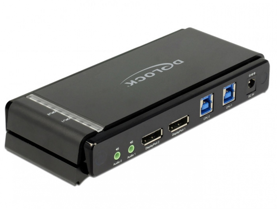 Imagine KVM Switch DisplayPort 1.2 4K 60Hz cu USB 3.0 si Audio, Delock 11467-1