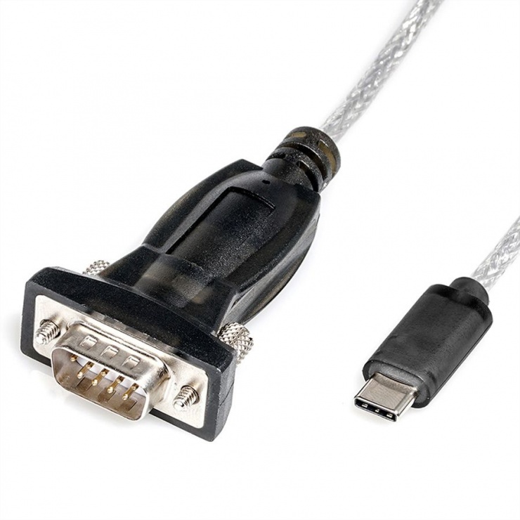 Imagine Cablu USB tip C la Serial RS232 1.8m, Roline 12.02.1161-1