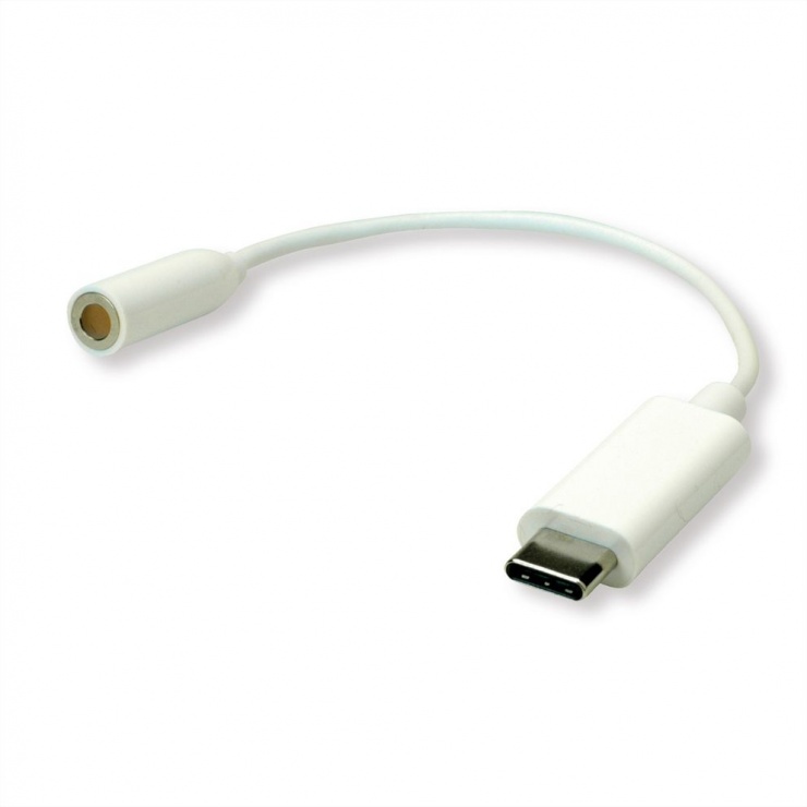 Imagine Adaptor audio USB-C la jack 3.5mm T-M 0.13m Alb, Roline 12.03.3213