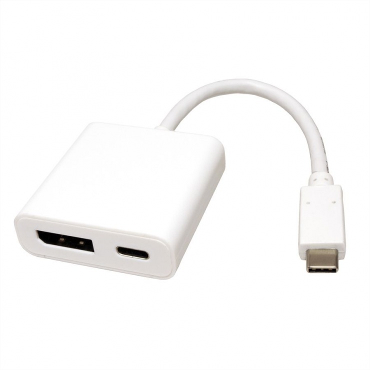 Imagine Adaptor USB-C la Displayport v1.2 + 1 x USB-C PD (Power Delivery) T-M, Roline 12.03.3221 