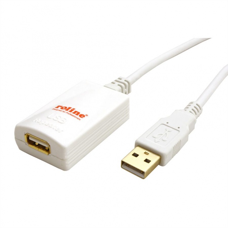 Imagine Cablu prelungitor USB 2.0 activ T-M 5m, Roline 12.04.1088-2