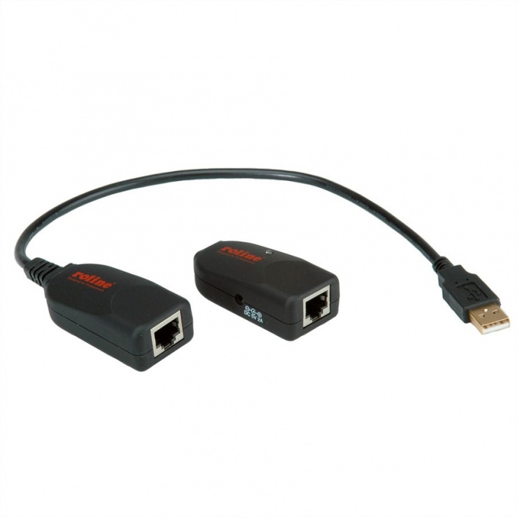 Imagine Cablu prelungitor USB 2.0 prin RJ45 max. 50m, Roline 12.04.1100