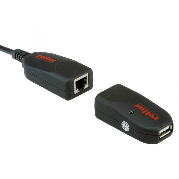 Imagine Cablu prelungitor USB 2.0 prin RJ45 max. 50m, Roline 12.04.1100-3