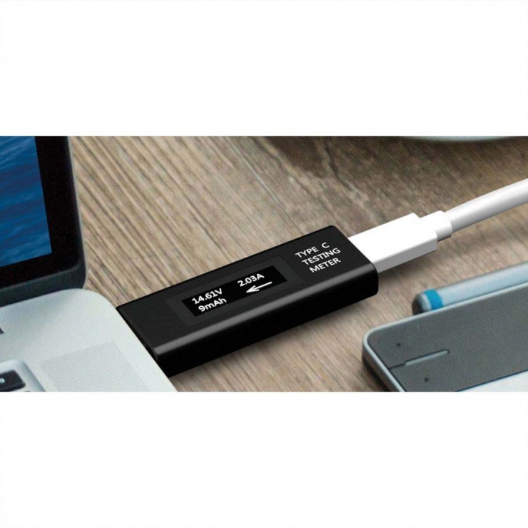 Imagine Adaptor de masurare USB tip C cu Display, Roline 13.01.3331-3