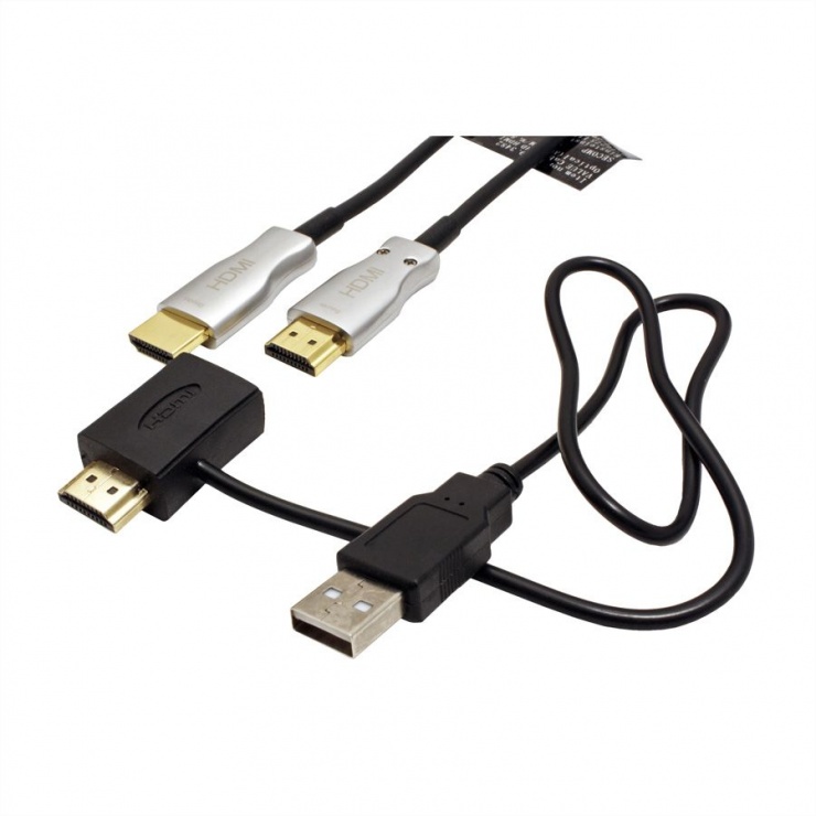 Imagine Cablu UHD 4K HDMI Activ Optical (AOC) T-T 50m Negru, Value 14.99.3482-3