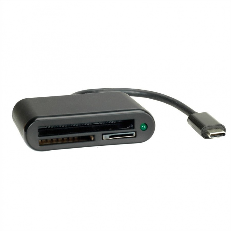 Imagine Cititor de carduri USB tip C la SD/MicroSD/CF - CFast 2.0, Roline 15.08.6258
