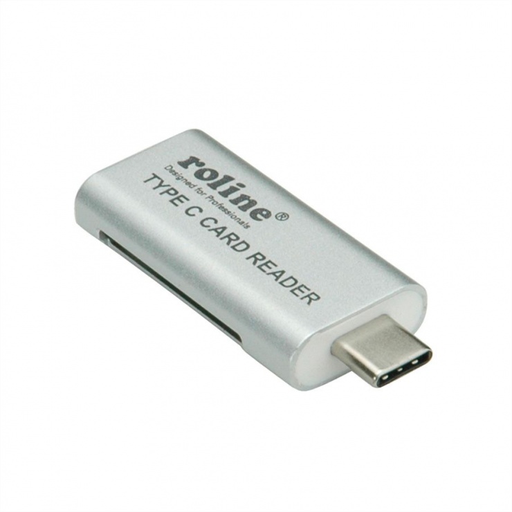 Imagine Cititor de carduri USB 3.0 tip C la SD/MicroSD, Roline 15.08.6259-3