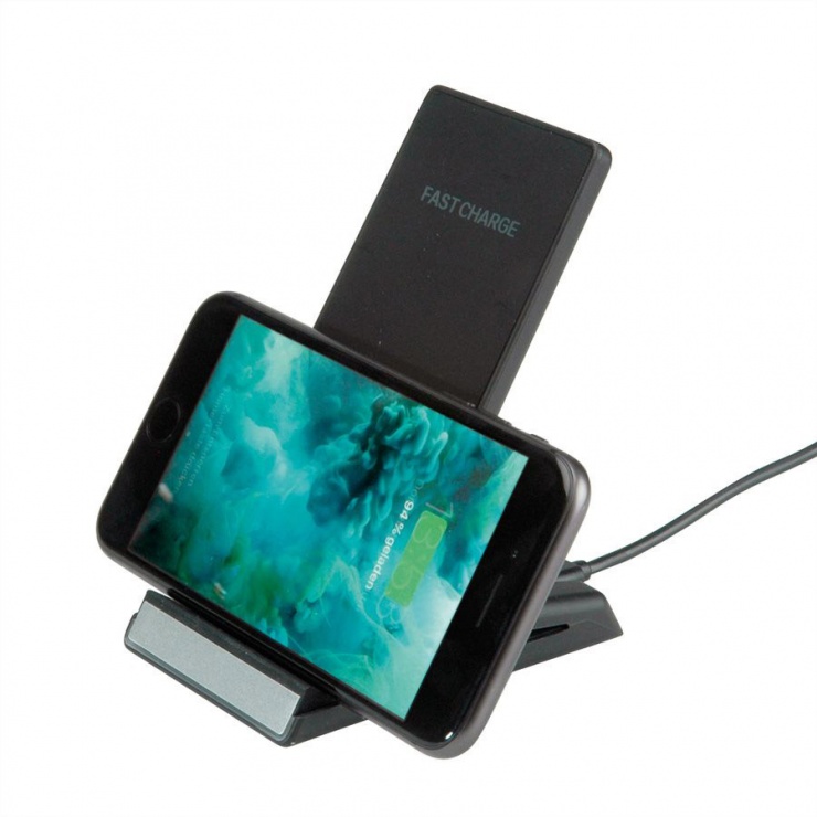 Imagine Stand smartphone cu incarcare wireless Fast Charge 10 W, Roline 19.11.1010-2