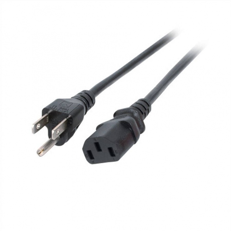 Imagine Cablu de alimentare NEMA-5 la C13 pentru USA 1.8m Negru, Value 19.99.1495-1
