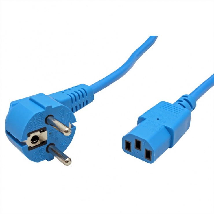 Imagine Cablu alimentare PC C13 1.8m Albastru, Roline 19.08.1012