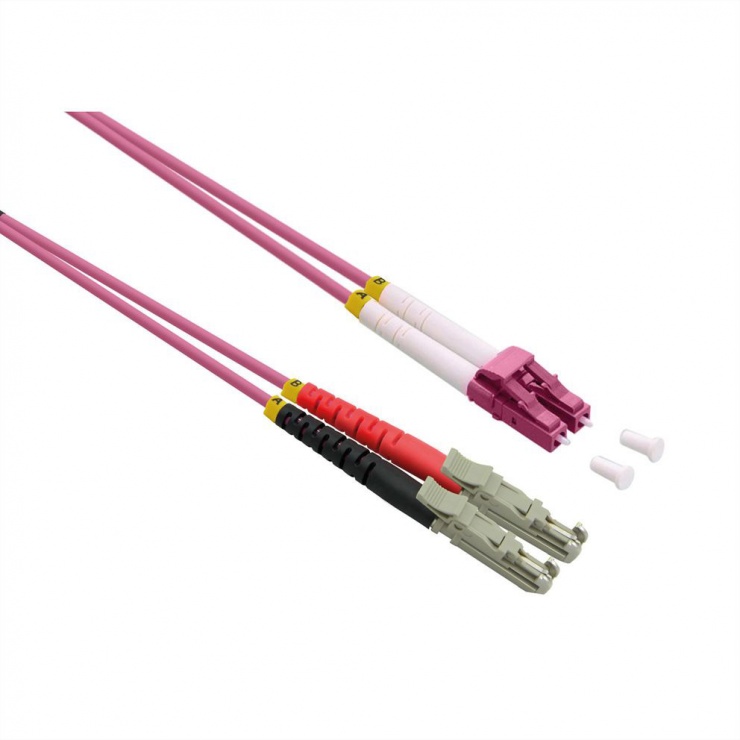 Imagine Cablu fibra optica Duplex  LSH - LC, UPC Polish OM4 violet LSOH 2m, Roline 21.15.9472