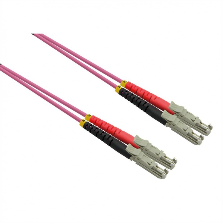 Imagine Cablu Fibra optica Duplex OM4 LSH - LSH Violet LSOH 2m, Roline 21.15.9492