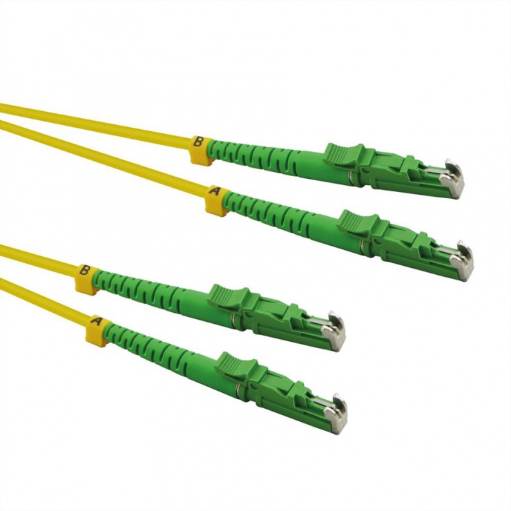 Imagine Cablu fibra optica duplex LSH - LSH, APC ground, LSOH, Galben 10m, Roline 21.15.9507