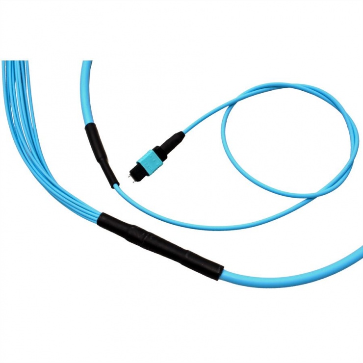 Imagine Cablu fibra optica OM3 MPO/12x LC turcoaz 2m, Roline 21.17.0300