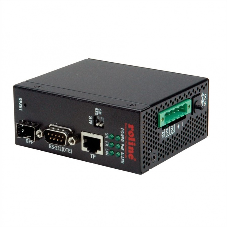 Imagine Convertor industrial Ethernet/SFP Slot la serial RS232, Roline 21.13.1138-3