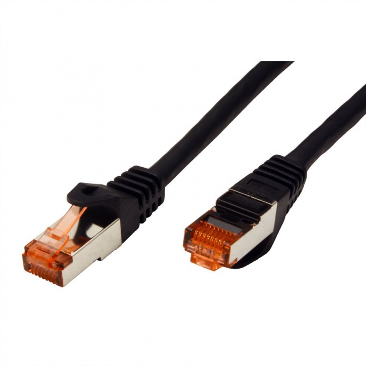 Imagine Cablu de retea SFTP cat 6 Component Level LSOH negru 0.3m, Roline 21.15.2956-1