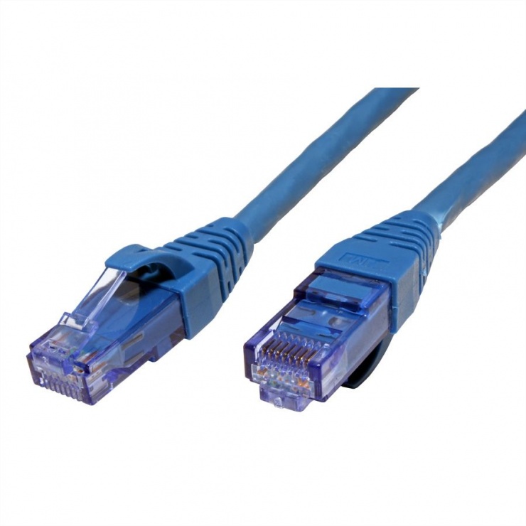Imagine Cablu de retea UTP Patch Cord Cat.6A Component Level LSOH Albastru 0.3m, Roline 21.15.2985-1