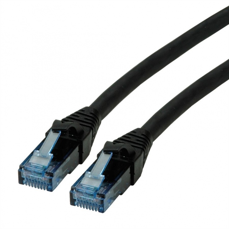 Imagine Cablu de retea UTP Patch Cord Cat.6A Component Level LSOH Negru 0.3m, Roline 21.15.2986