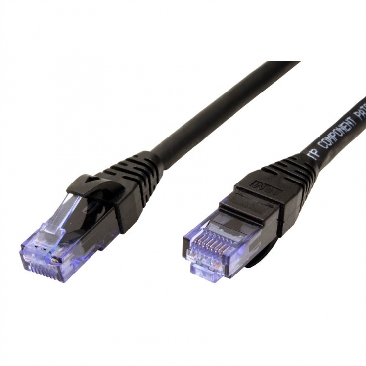 Imagine Cablu de retea UTP Patch Cord Cat.6A Component Level LSOH Negru 0.3m, Roline 21.15.2986-1