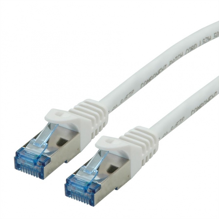 Imagine Cablu de retea S/FTP Cat.6A, Component Level, LSOH Alb 0.3m, Roline 21.15.2976