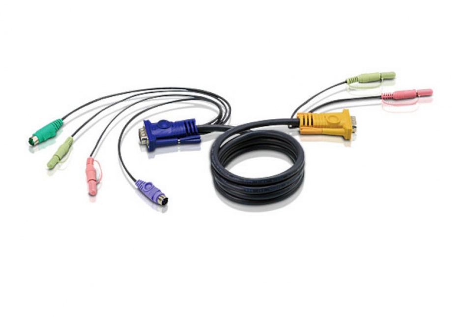 Imagine Cablu PS/2 KVM 3 in 1 cu SPHD si Audio 1.8m, ATEN 2L-5302P
