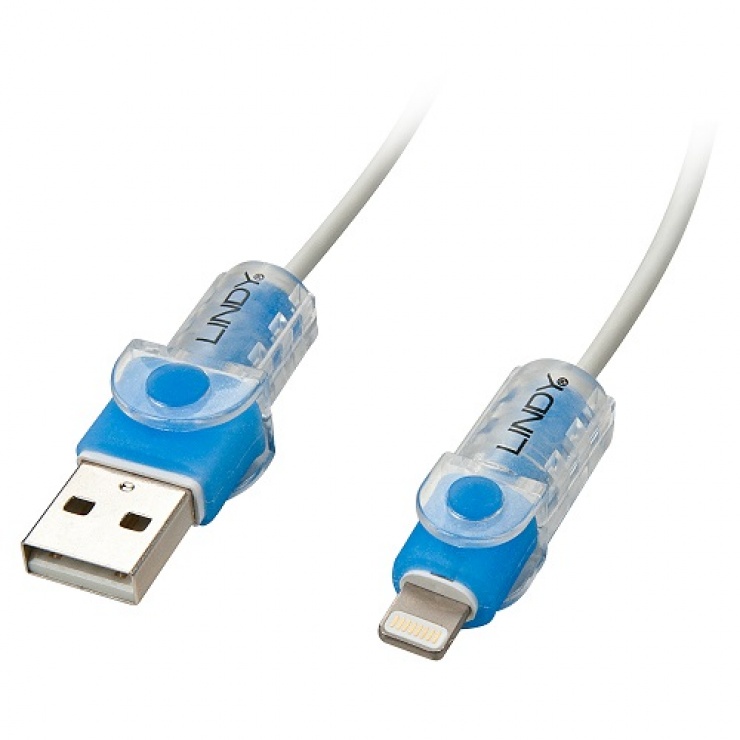 Imagine Kit de protectie pentru interfata Lightning + USB-A Bleu, Lindy L31389