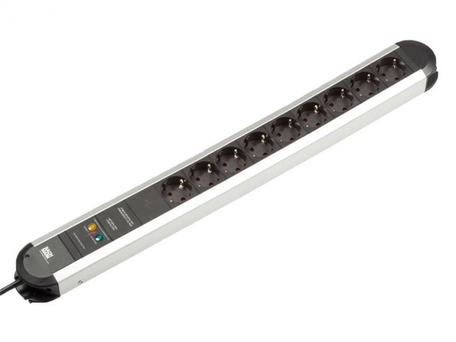 Imagine Prelungitor cu protectie PRIMO cu 9 x Schuko aluminiu 1.75m, Bachmann 331.007 
