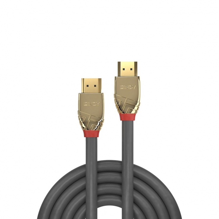 Imagine Cablu HDMI UHD 4K Gold Line 1m T-T, Lindy L37861-1