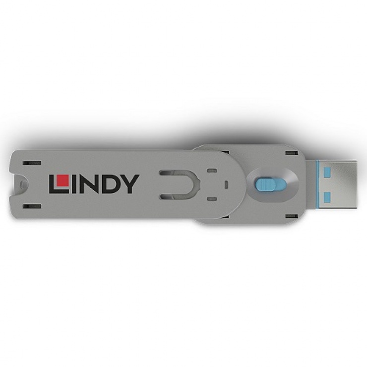 Imagine Cheie pentru blocarea portului USB-A (L40462 & L40452) Bleu, Lindy L40622-1