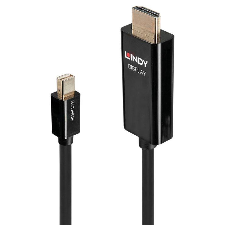 Imagine Cablu Mini DisplayPort la HDMI activ T-T 0.5m, Lindy L40910