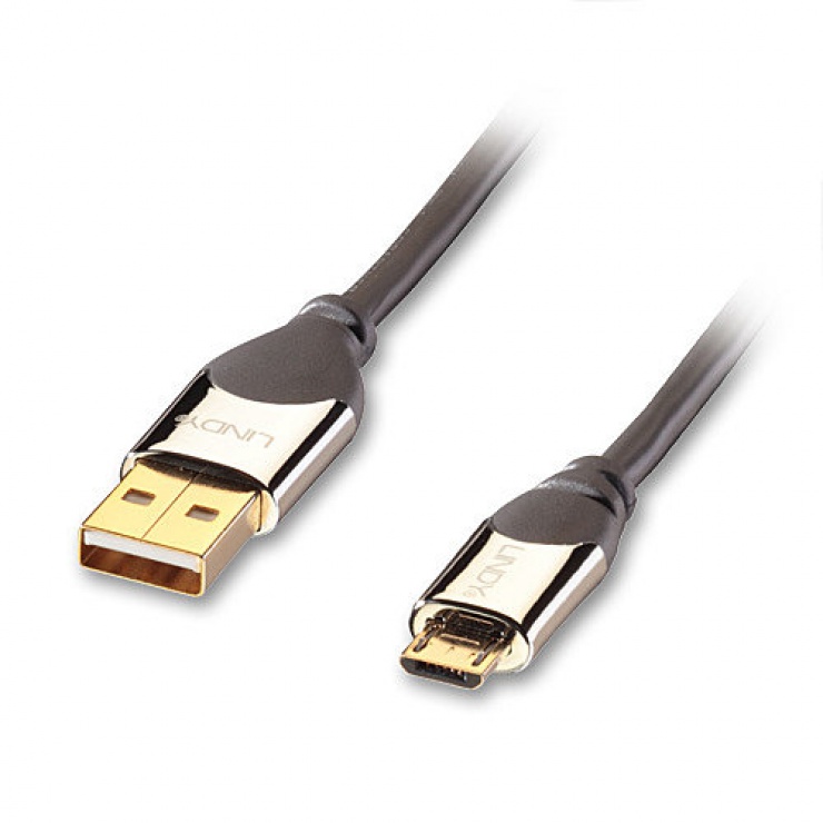 Imagine Cablu USB 2.0 la micro USB-B CROMO 5m T-T, Lindy L41597