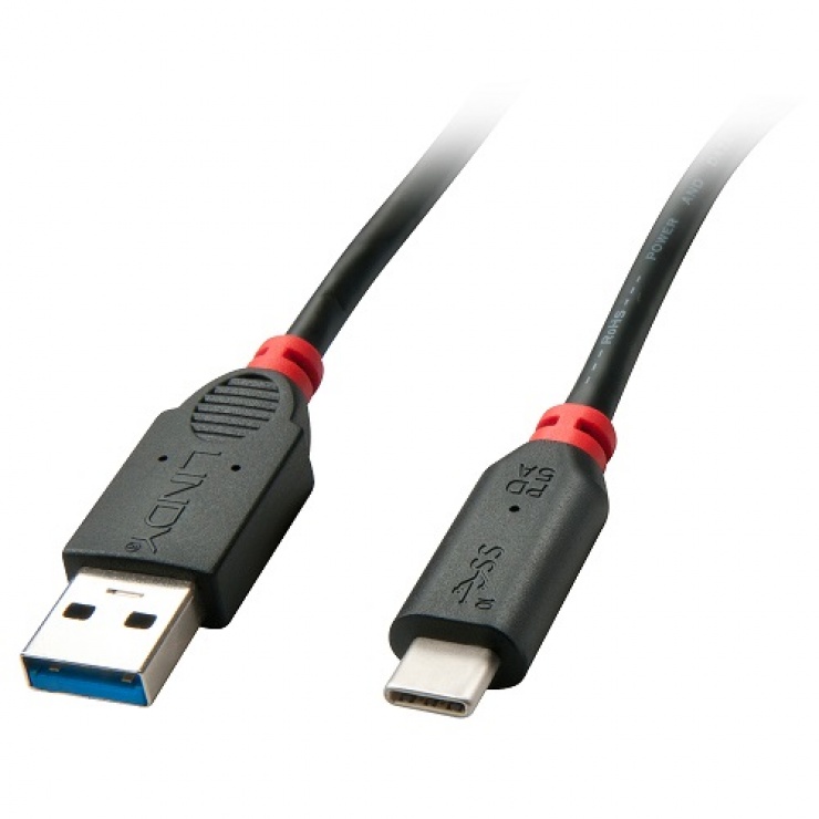 Imagine Cablu USB 3.1 tip C la USB-A cu Power Delivery (PD) 0.5m, Lindy L41910