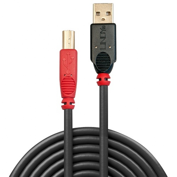 Imagine Cablu de imprimanta activ USB 2.0 A-B 10m T-M, Lindy L42761-2